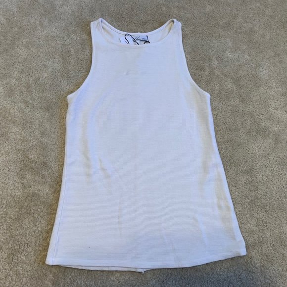 Red Haute Ottoman Rib Tank in Bone Size S NWT - Picture 4 of 11